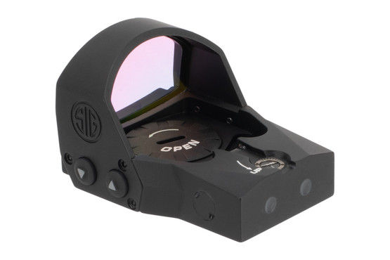 SIG Sauer ROMEO1 Pro Reflex Sight 1x30mm has push buttons for illumination adjustment
